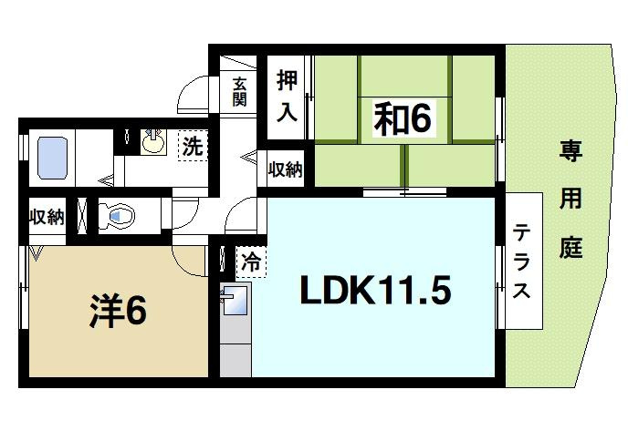 シェルゼファーの間取り|2LDKの間取りになっております。
