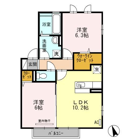 セジュールグランデ　B棟の間取り