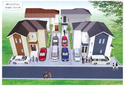 【外観パース】 | さいたま市緑区三室の敷地広々140㎡以上の新築分譲住宅全4棟・最終1棟