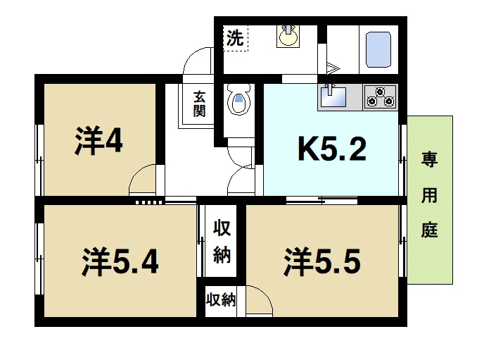 シティライフ　Ｂ・Ｃ棟の間取り|3Kの間取りです