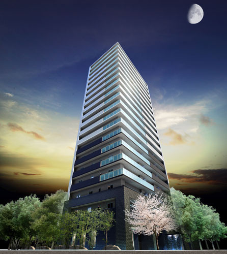 ライオンズタワー大阪三の丸の外観パース