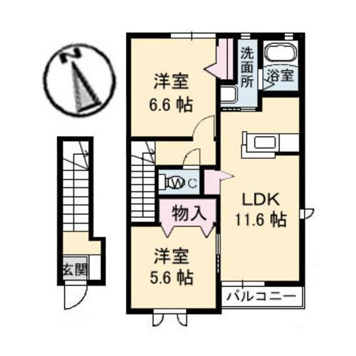 シャーメゾン大山B棟の間取り