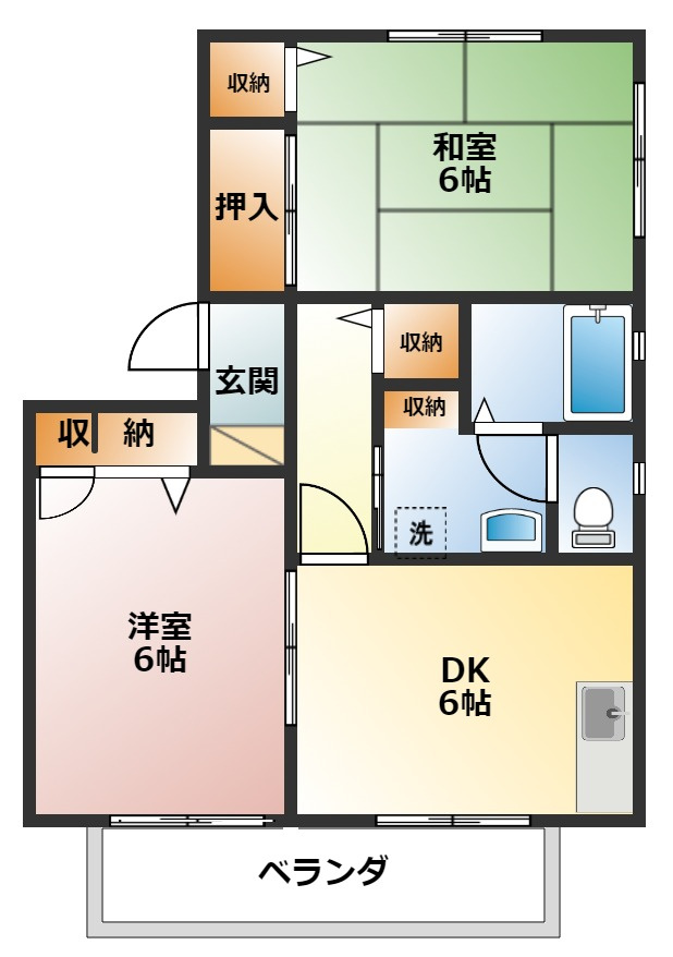 グリーンパークはやのA棟の間取り
