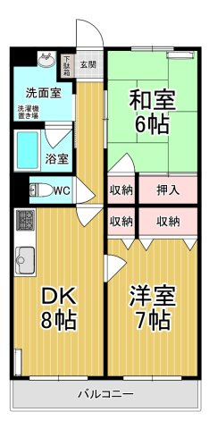 【間取り】 | ウィステリア府所 | ファミリーさん向けゆとりの2ＤＫです♪