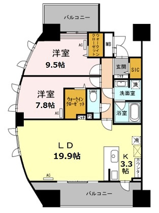 荒川区南千住３丁目の賃貸マンションの間取り