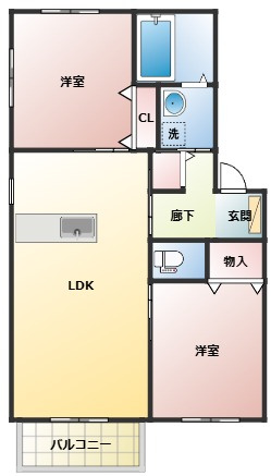 【間取り】 | カーサ・エスパーダⅢ | 間取り反転
