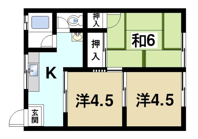 離宮苑の間取り|3Kの間取り