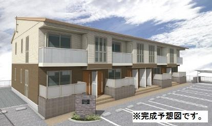 倉敷市酒津のアパートの外観パース