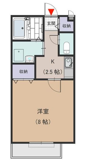 【間取り】 | メゾンドゥ長瀬 | １Ｋ