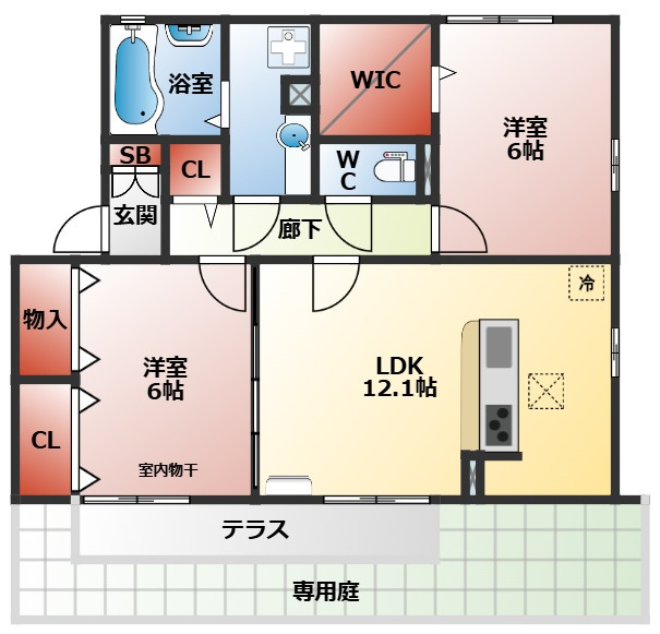 ティンカーベルの間取り|２ＬＤＫの間取り