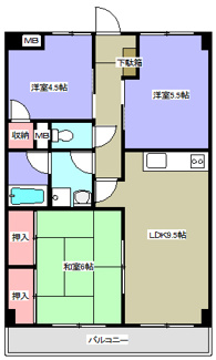 【間取り】 | Ｋ１植田ビルディング