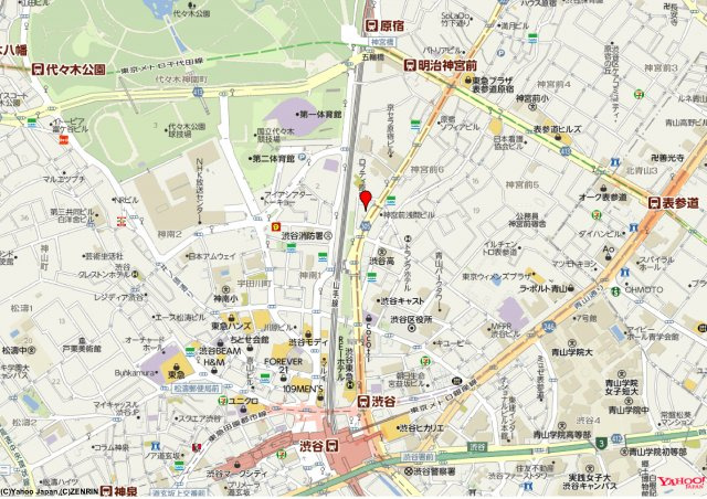 渋谷区神宮前６丁目の事務所の地図
