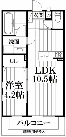 【間取り】 | エマイユ鴻池 | 1F専用庭