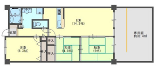 【間取り】 | サザンヒルズ学園前５番館