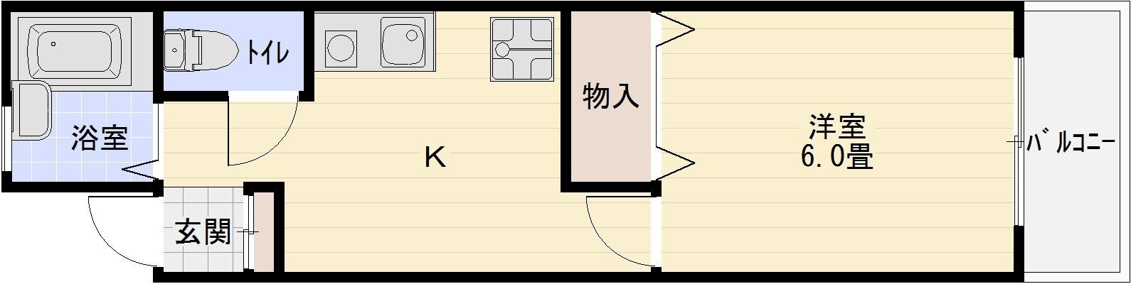 TOYOマンションの間取り|柏原市　河内国分駅　1K　学生マンション