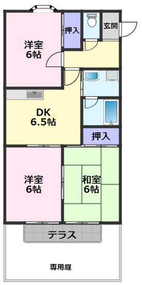 【間取り】 | フェリス的場丘