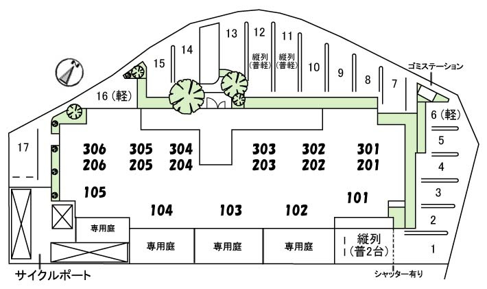 シャーメゾン　フォレストの区画図