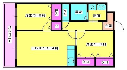 【間取り】 | サンコーポ日佐