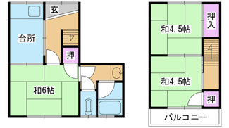 【間取り】 | 上田住宅　南棟　