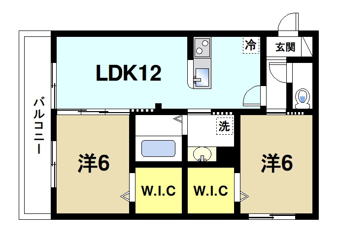 エルコートの間取り|収納がたっぷりな2LDKの間取りです