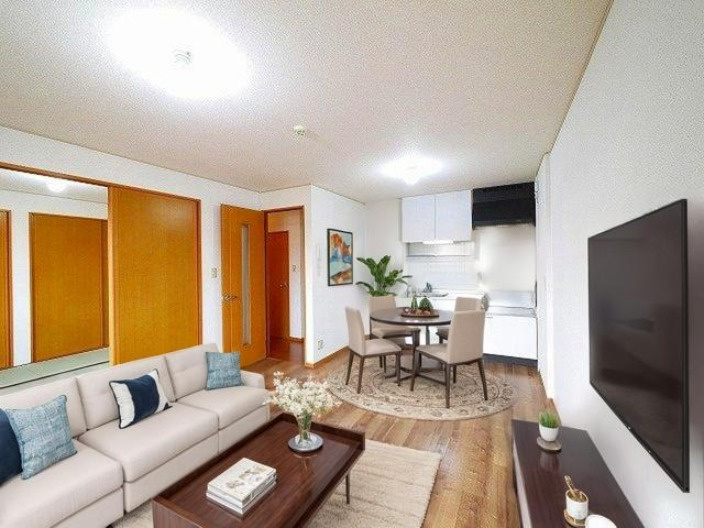 サニーハイツ・学園中の居間・リビング|CGで家具等を配置したもので家具等は含まれません