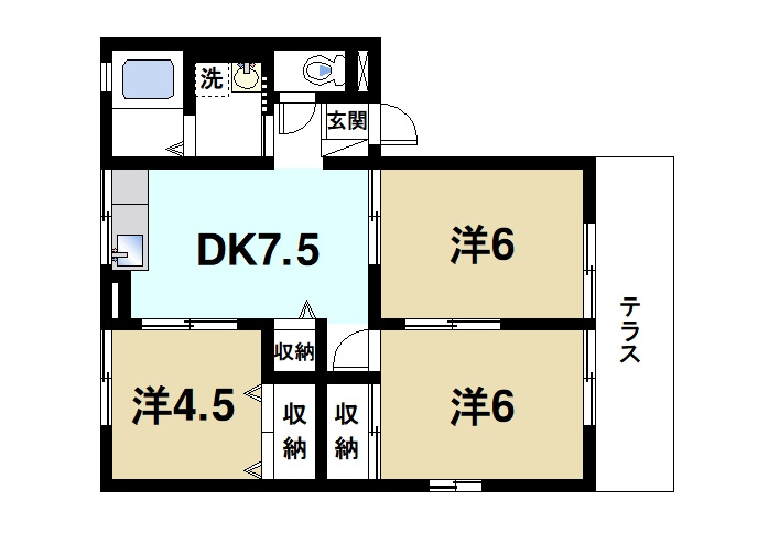 ハイム櫟　Ａ棟の間取り|広々と使える3DKのお部屋