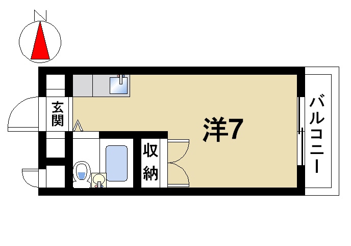 神殿マンション3号棟の間取り|単身様におススメのゆったりとした間取り。