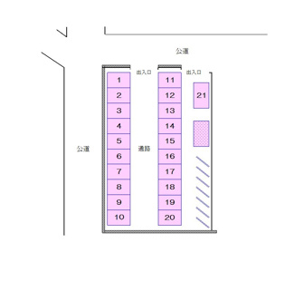 【区画図】 | 古川駐車場(バイク)  