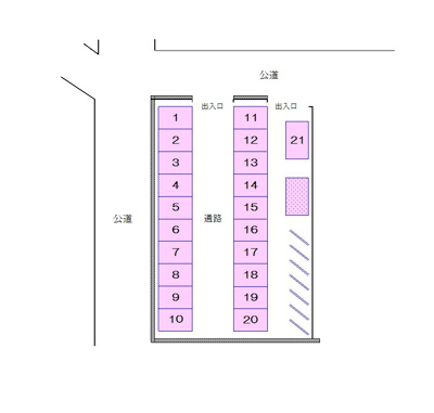 【区画図】 | 古川駐車場(バイク)  