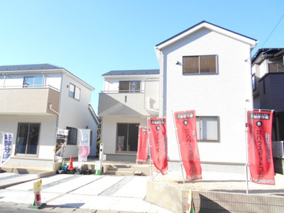【外観】 | 野田市　山崎貝塚町　全2棟　2号棟　44坪 | 2280から2080万円に価格変更。更に1780また1580万円に価格変更。並列２台駐車。南向き。