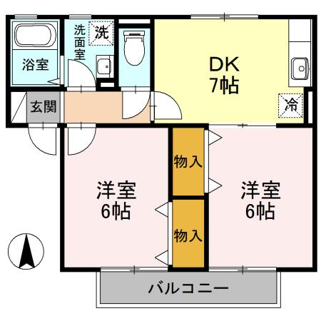 【間取り】 | ハイカムールB棟