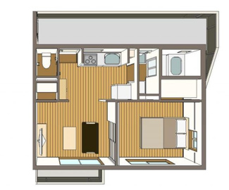 【間取り】 | アンビション四街道 | 元は2DKだったのを1LDKにフルリノベーション！