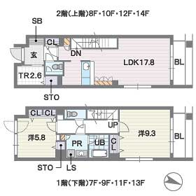 ディー・ウイングタワーの間取り|ディー・ウイングタワー（２LDK）　間取り