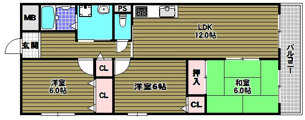 プロスベール北野田の間取り