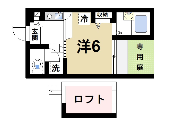 シティパレス奈良町Ｐ２の間取り|学生さんにも人気のロフト付きのお部屋です。