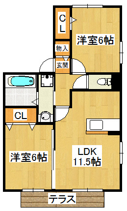 サンフルールの間取り|全室洋室