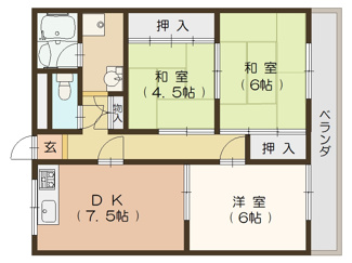 【間取り】 | ロイヤルハイツ杉田