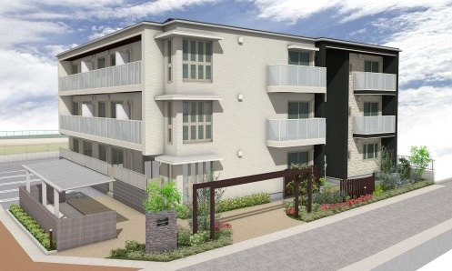 倉敷市稲荷町の賃貸マンションの外観パース