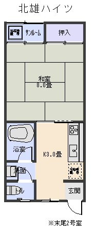 北雄ハイツの間取り