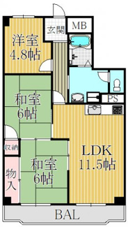 【間取り】 | ハイツ甲子園口