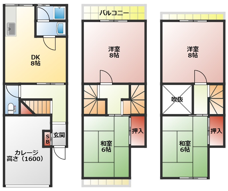 香里新町貸家の間取り|４ＤＫの間取り