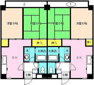 【間取り】 | ミラ汐見丘 | 使い易い２DKの間取りです