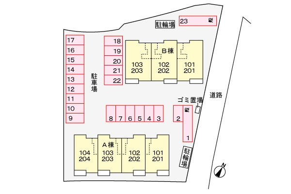 シャイニング・メゾンBの区画図
