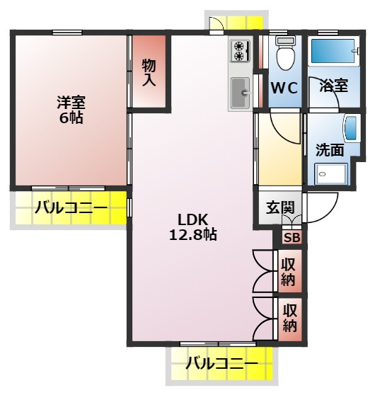 ヴレ・ロワイヤルの間取り|１ＬＤＫの間取り