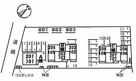 メロディハート　A棟の区画図