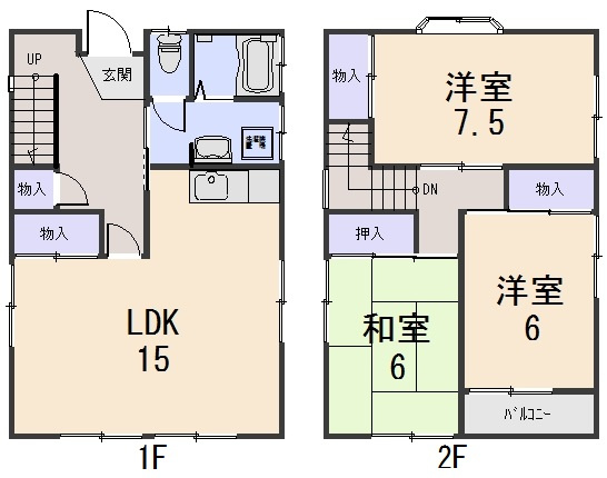 【間取り】 | モリワキ貸家（上福原）