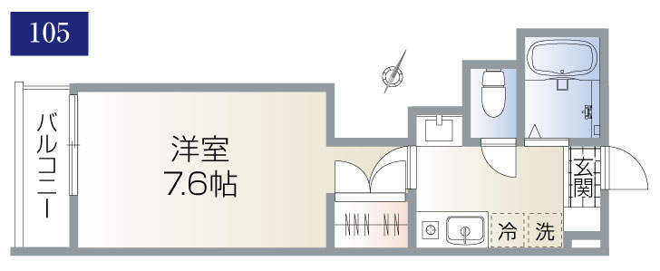 La Luce(ラ　ルーチェ)の間取り|105号室