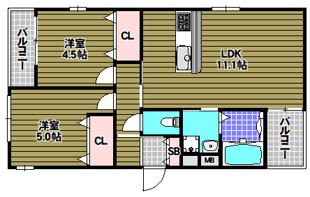 フィアスコート北野田の間取り