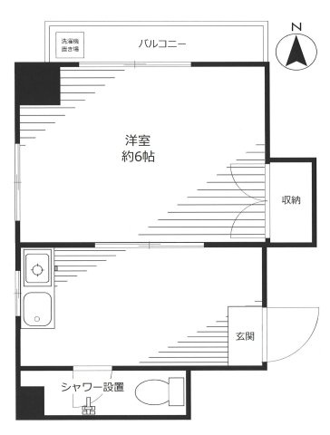 ダイアパレス真砂の間取り|1K