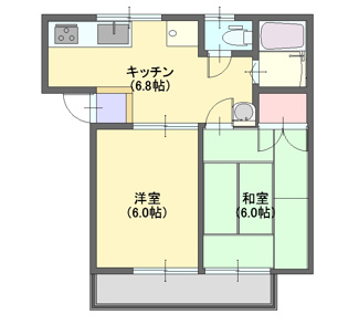 【間取り】 | 堀ハイツ２